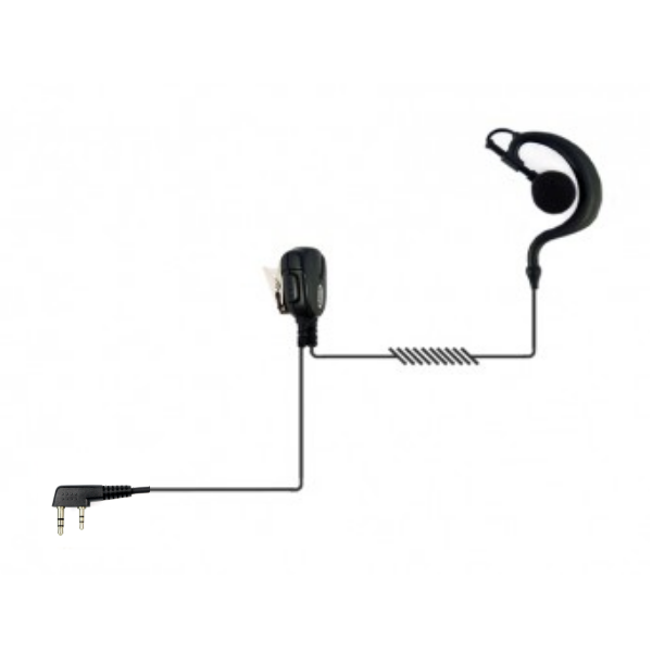 Ohrhaken-Headset für 2 Pin Kenwood Funkgeräte