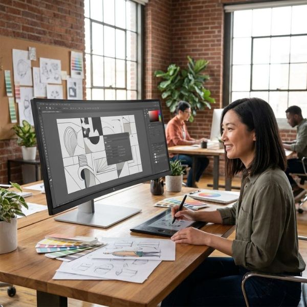 HP E45c G5 DQHD Curved Monitor