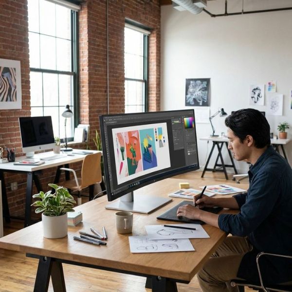 HP E45c G5 DQHD Curved Monitor