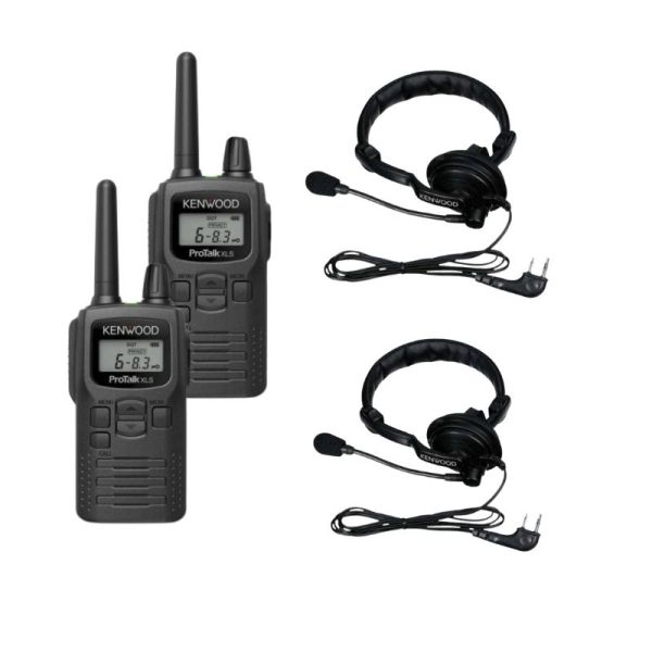 2er Set Kenwood PKT-300E + 2x Mikrofon-Headset mit Überkopfbügel