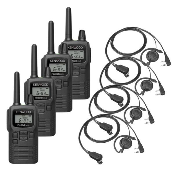 4er Set Kenwood PKT-300E + 4x Ohrhaken Headset