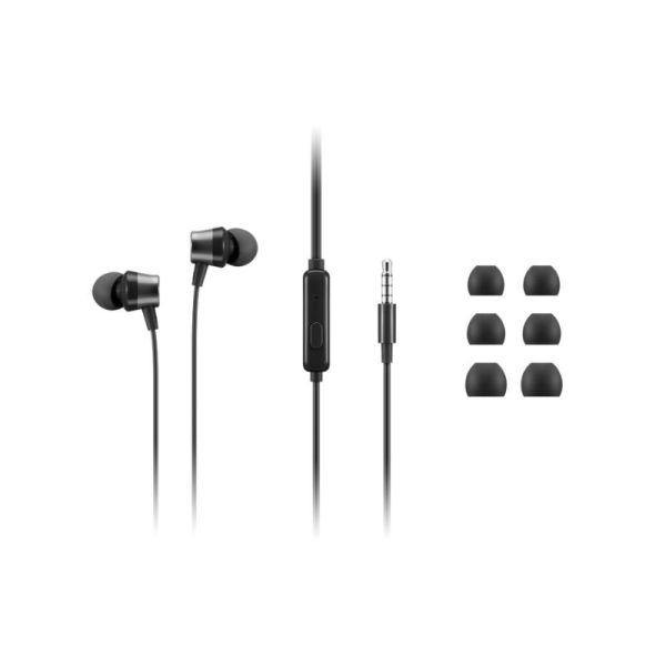 Lenovo Go Wired Earbuds with inline microphone