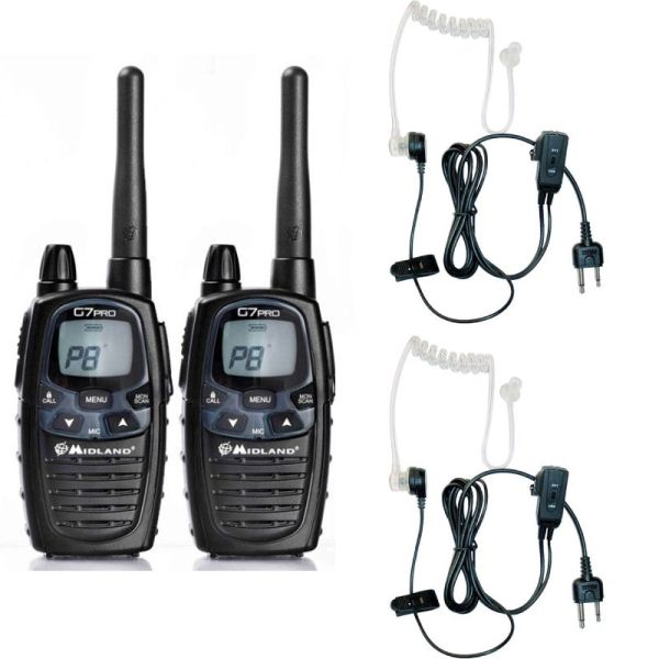 Midland G7L PRO + 2 Ohrhaken Headsets