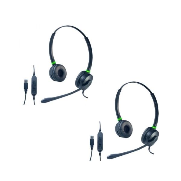 Kabelgebundene Stereo-Kopfhörer mit USB-Anschluss und integriertem Busylight.