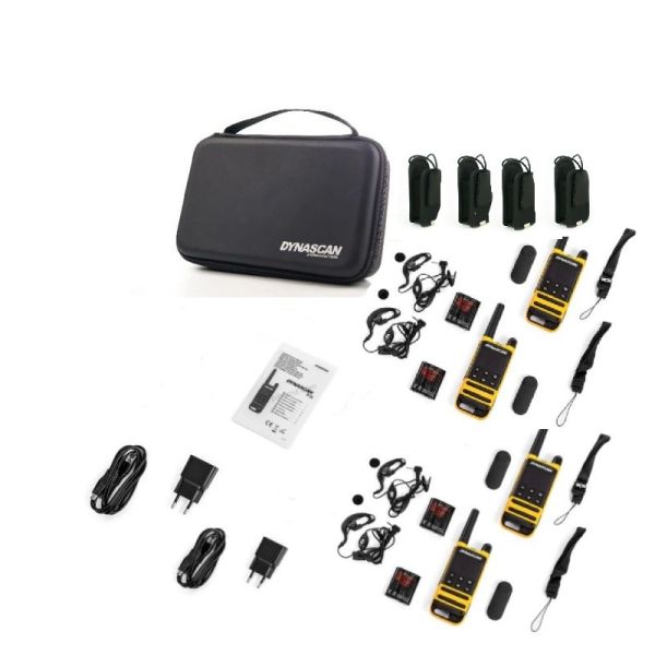 4er Pack Dynascan P19 + 4 Schutztaschen mit Clip