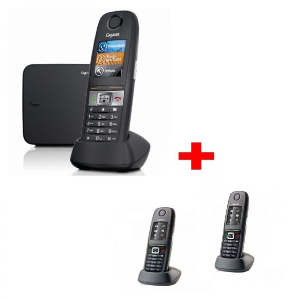 Pack: Gigaset E630 + 2 zusätzliche Mobiltelefone Gigaset R700H