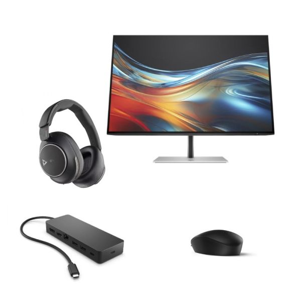 Pack HP 125 + Hub + Monitor+ Headset Poly Voyager Surround 80
