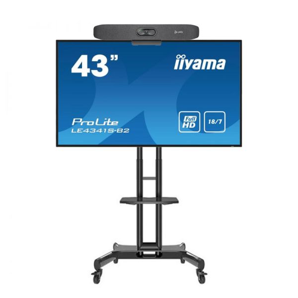 Pack Poly & iiyama - Videobar Studio R30 + Display 43'' + Rollwagen