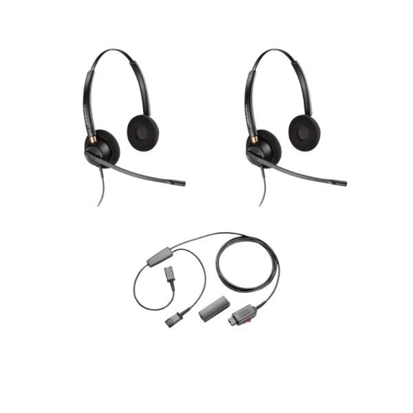 2er Pack Plantronics EncorePro HW520 + Y Kabel für Doppelanschluss