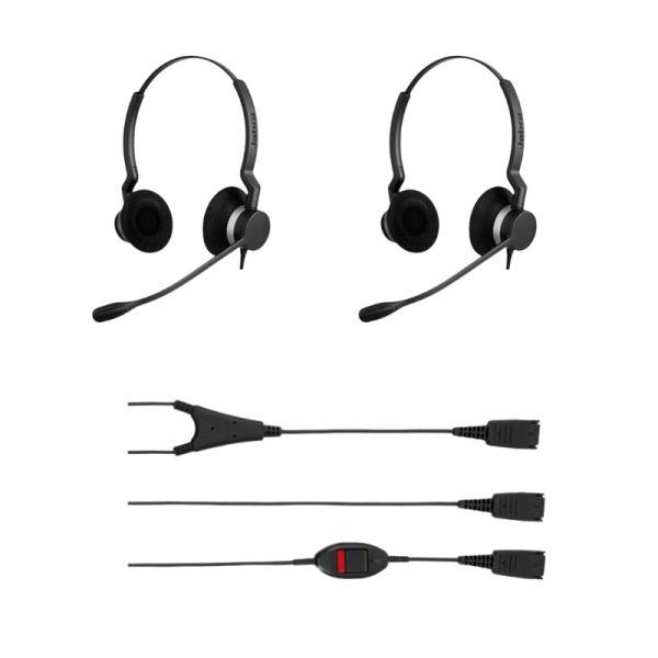 2er Pack Jabra BIZ 2300 Stereo QD + Y Kabel mit Stummschalttaste 