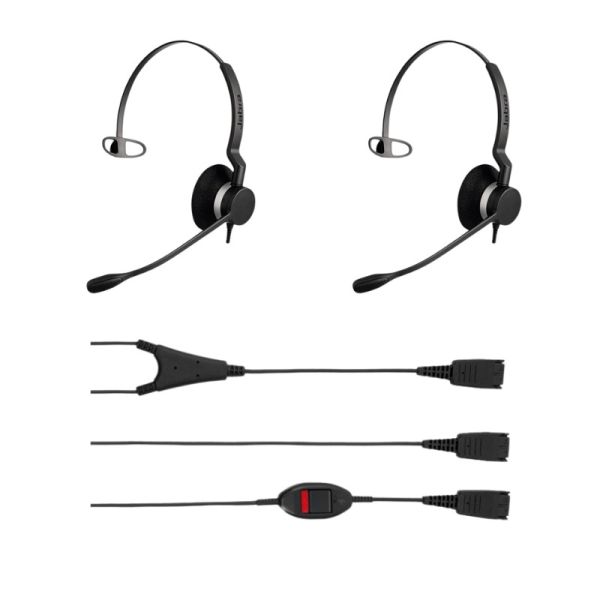 2er Pack Jabra BIZ 2300 Mono QD +  jabra Y-Kabel mit Stummschalttaste