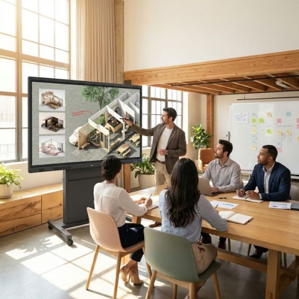 LG CreateBoard 75 inch interactive display in meeting room