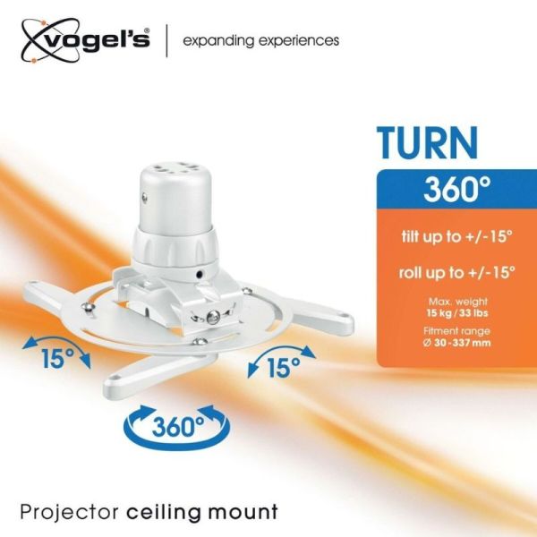 Vogel’s PPC1500W projector mount installed on ceiling