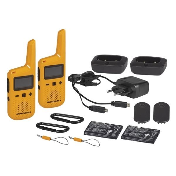 Pack: Motorola TLKR T72 + 2 Ohrhaken-Headset + Koffer