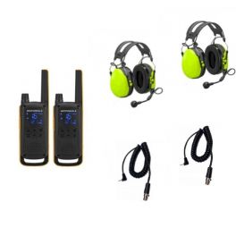 2er Set Motorola T82 Extreme mit 2 Peltor Gehörschutzheadsets + Peltor Anschlusskabel