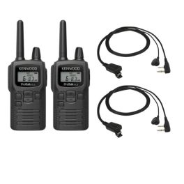2er Set Kenwood PKT-300E + 2x Headset mit Ansteckmikrofon