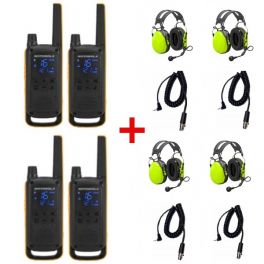 4er Set Motorola T82 Extreme mit Peltor Gehörschutzheadsets + Anschlusskabel