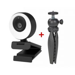 Cleyver HD Lichtring-Webcam mit Stativ kit
