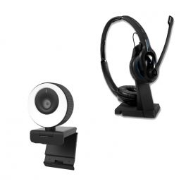 Sennheiser MB Pro 2 UC ML + Cleyver Webcam HD mit Beleuchtungsring