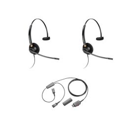 2er Pack Plantronics EncorePro HW510 + Y-Kabel für Doppelanschluss