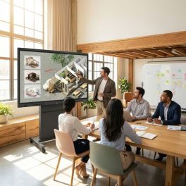 LG CreateBoard 75 inch interactive display in meeting room