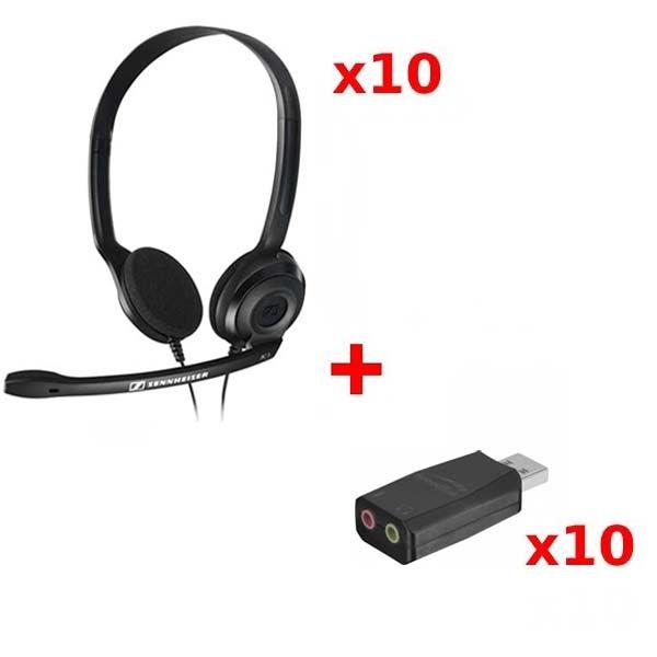 10er Pack: Sennheiser PC 3 Chat + USB-Adapter | Onedirect.de