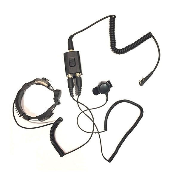 Headset mit Kehlkopfmikrofon für Midland 2 Pin Funkgeräte