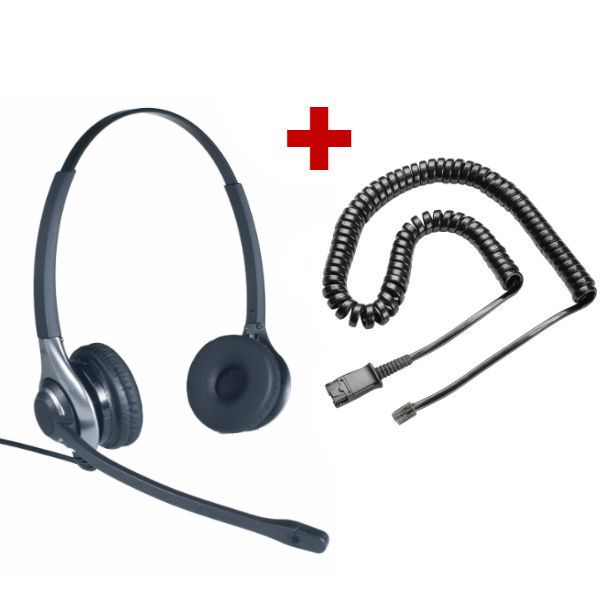 OD HC 45 Headset + QD-RJ9-Kabel U10-PS für Panasonic und Yealink