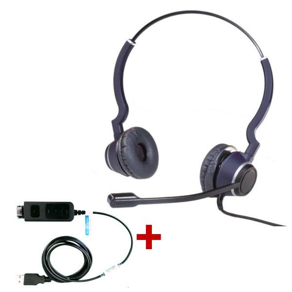 Pack: Cleyver HC25 Headset + USB Adapterkabel DSU011M 