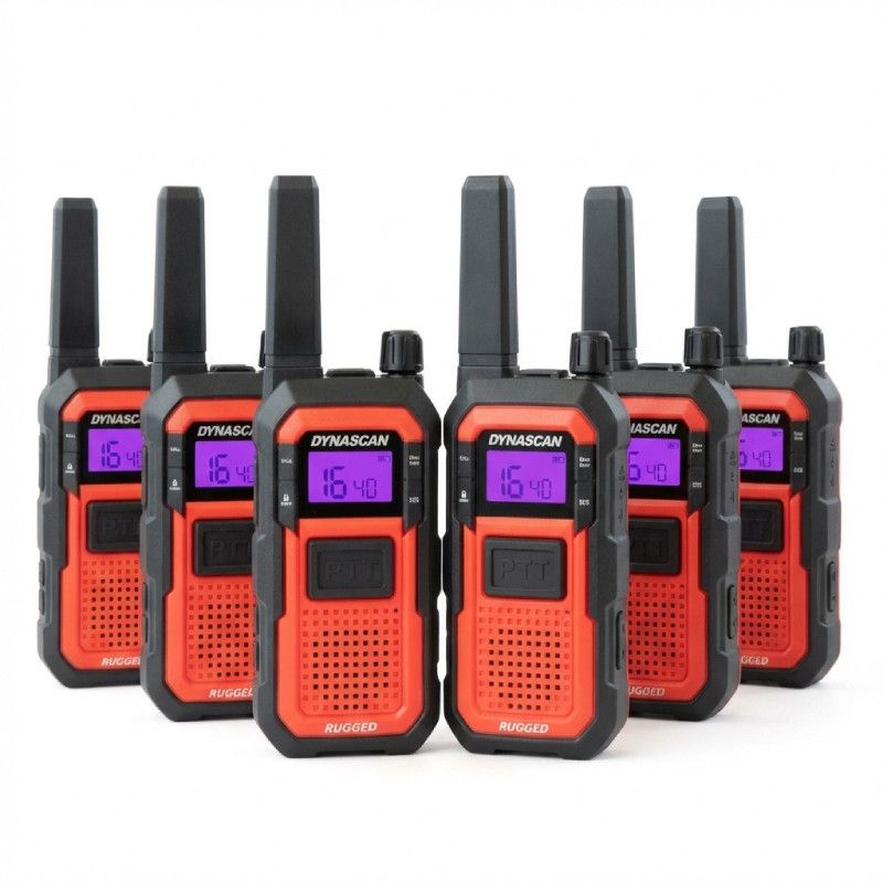 6er Pack PMR446 Dynascan Rugged Walkie Talkies
