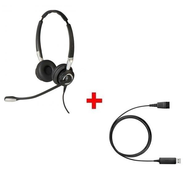 Pack: Jabra BIZ 2400 II QD Duo NC+ Jabra Link 230 USB-Adapter