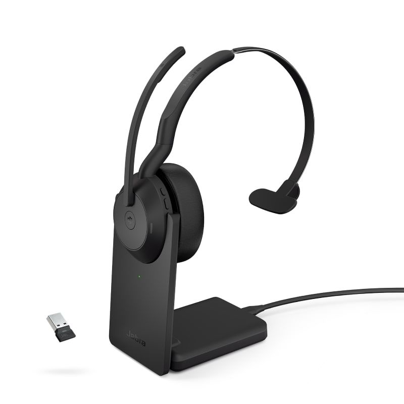 Jabra Evolve2 55 Mono MS mit USB-A Dongle + Ladestation