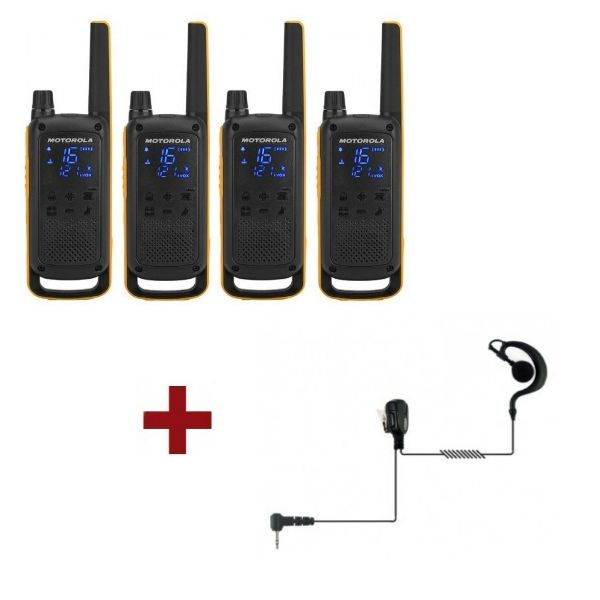  4er Pack Motorola Talkabout T82 Extreme + 4x Ohrhaken Headsets