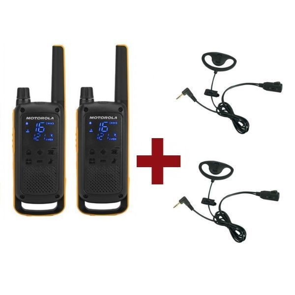 2er Set Motorola Talkabout T82 Extreme +  2 Earloop Headset