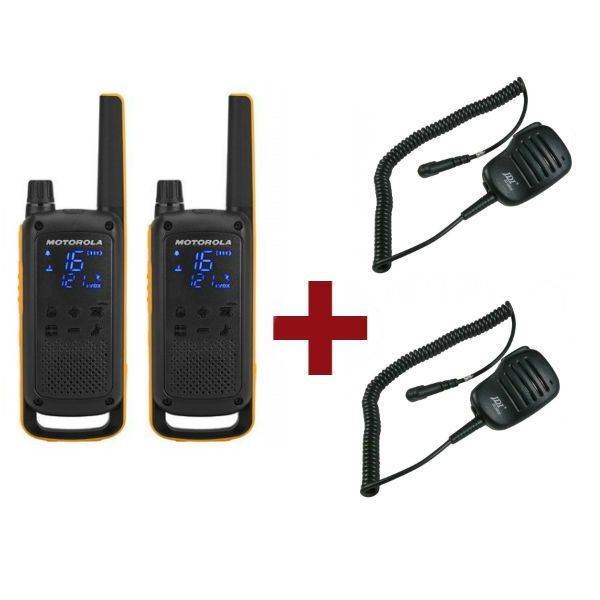 2er Set Motorola TALKABOUT T82 Extreme + 2 Lautsprecher-/Mikro-Kombi