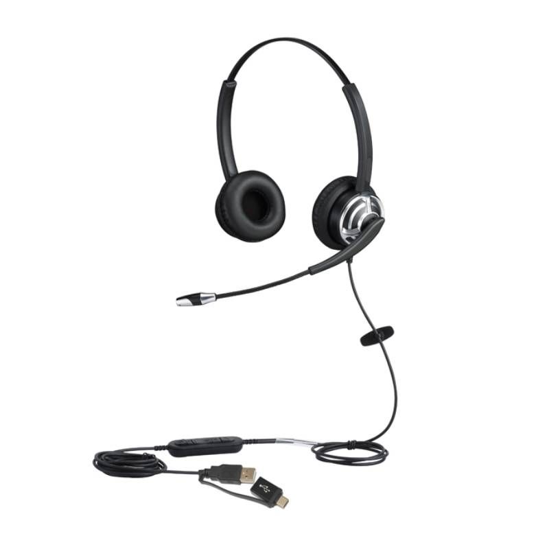 Cleyver HC65 Duo USB-A / USB-C mit flexiblem Mikrofonarm