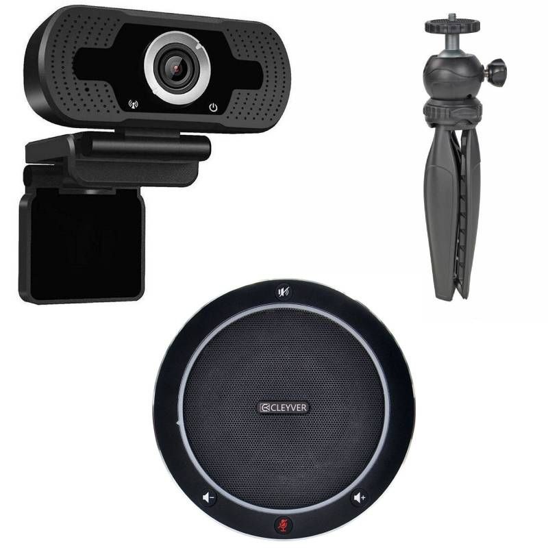 Cleyver Webcam USB + Speaker CC30 + Stativ
