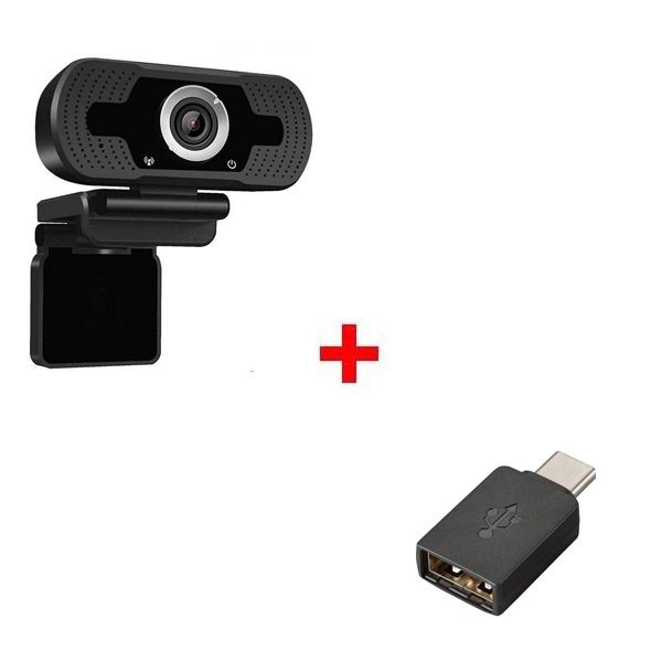 Webcam USB HD Desktop + USB-A zu USB-C Adapter