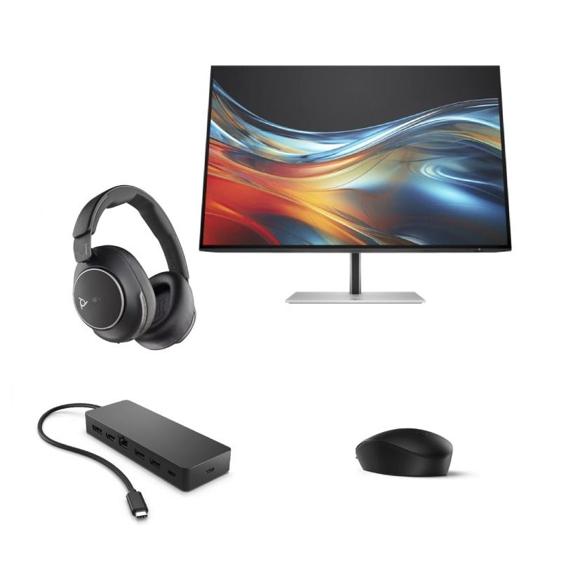 Pack HP 125 + Hub + Monitor+ Headset Poly Voyager Surround 80