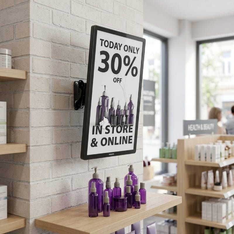Pack Philips ePaper-Display 25'' + neigbare Wandhalterung
