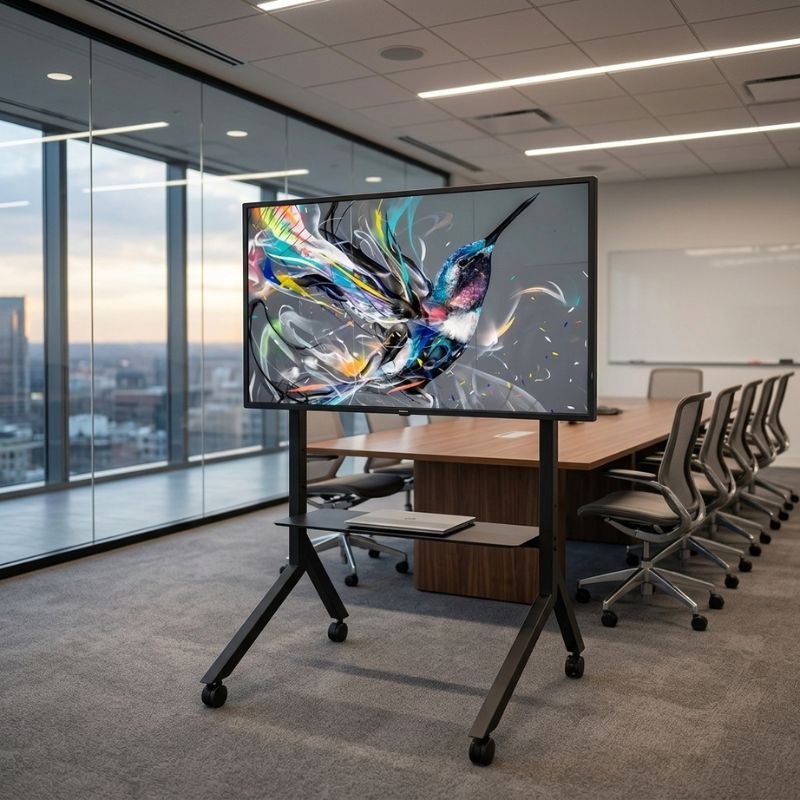 Philips Q-Line 65" 4K Display mit B-Tech BT8545 Rollwagen