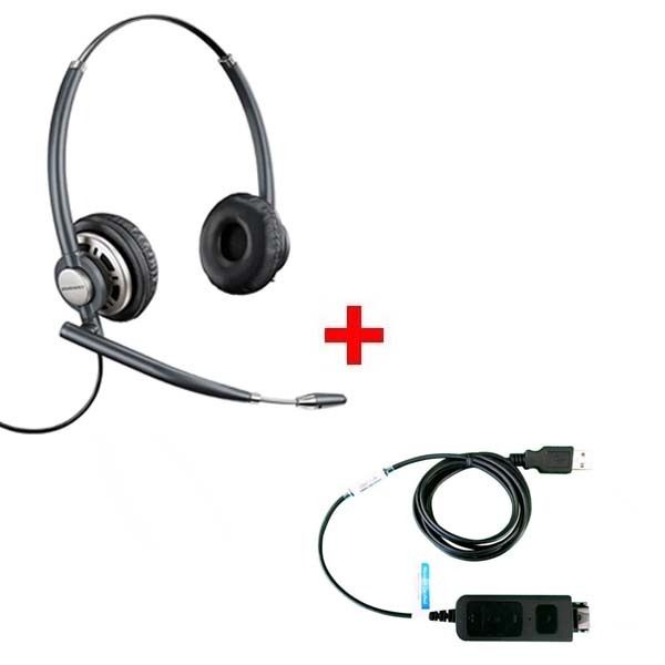 Plantronics EncorePro HW720 + USB-Adapterkabel DSU011M 