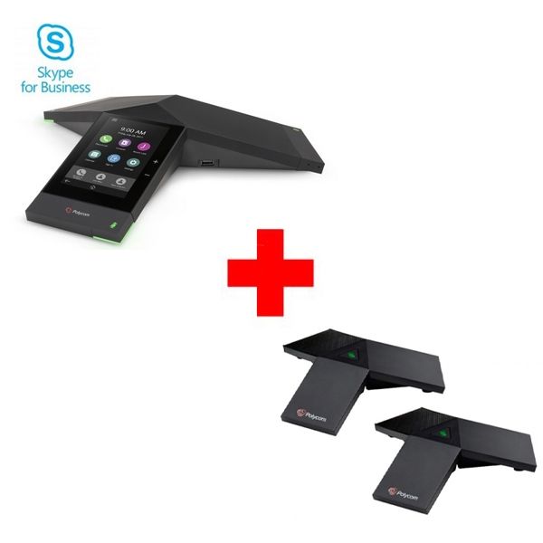 Pack: Polycom Trio 8500 - Skype for Business + 2 Zusatz-Mikrofone