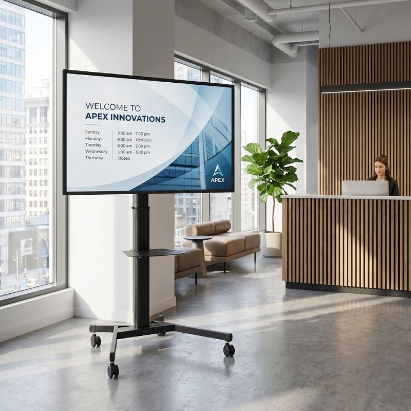 Samsung 4K QBC 55'' Display + beweglicher Standfuß Vision VFM-F19