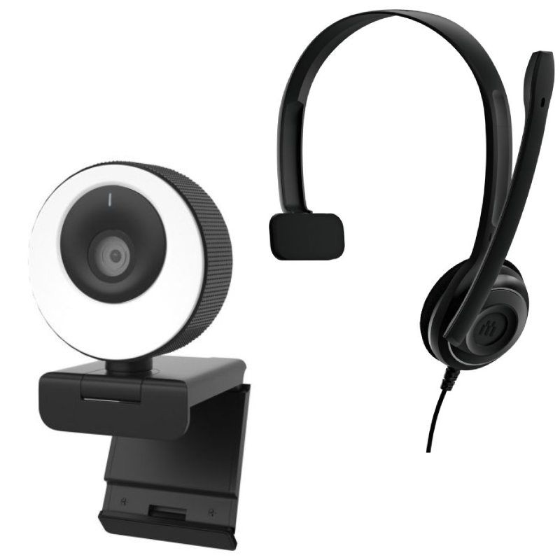 Epos PC7 USB + Cleyver Webcam HD mit Beleuchtungsring