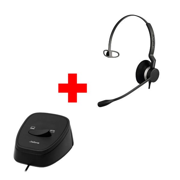 Pack: Jabra BIZ 2300 Mono + Umschalter Jabra Link 180