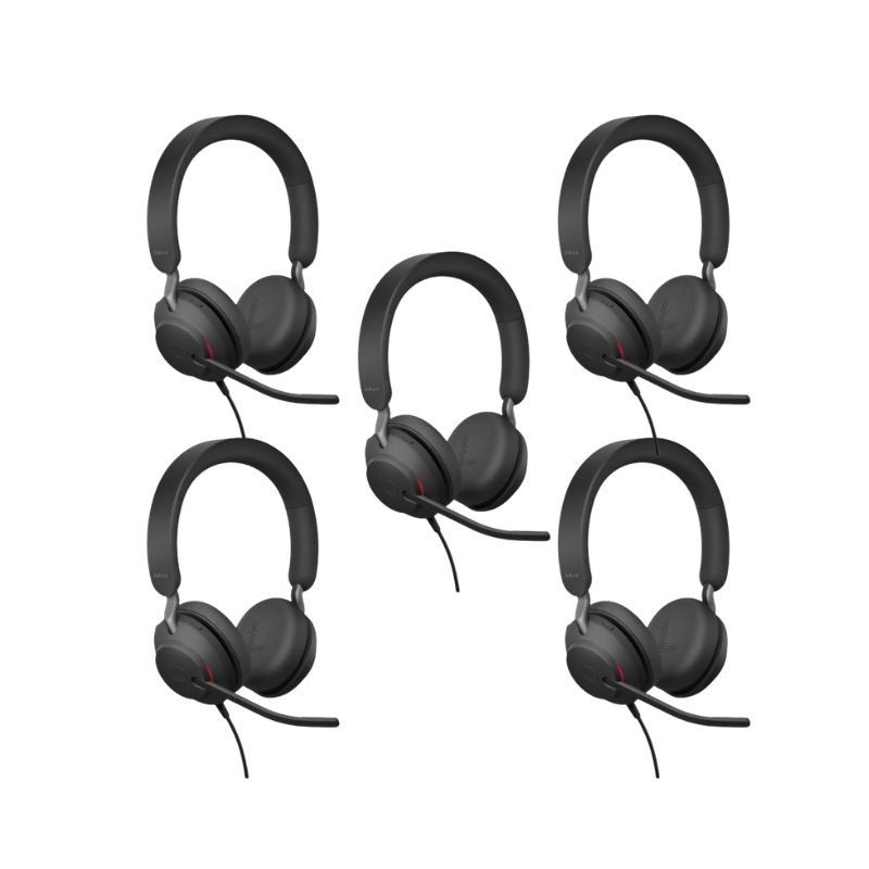 5er PackJabra Evolve2 40 USB-C/A MS Stereo SE fürs Büro