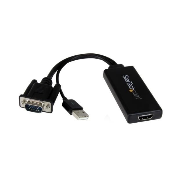 Tragbarer VGA zu HDMI Adapter mit USB-Anschluss
