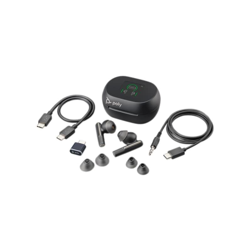 Poly Voyager Free 60+ UC Black USB-C + Touchscreen-Ladegerät