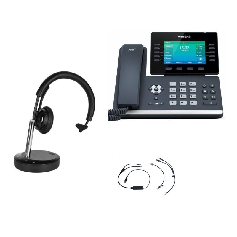 Pack Yealink T54W + Rufannahme Kabel + Cleyver DECT Office